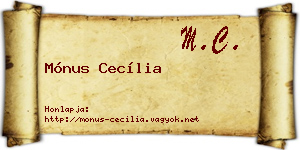 Mónus Cecília névjegykártya